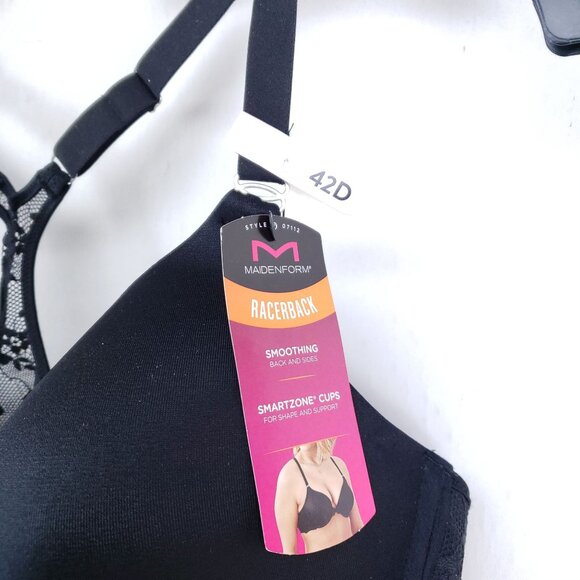 Maidenform Womens Size 42D Front Close Racerback Bra Black - Picture 5 of 7